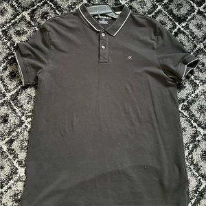 Black calvin klein polo button up